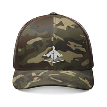 Load image into Gallery viewer, POW! Camouflage Trucker Hat - Embroidered "Plays On Word" Icon Logo