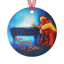 Load image into Gallery viewer, POW! &quot;A Savior Is Born&quot; — Luke 2:11 &quot;Christmas Joe&quot; Metal Ornament (Circle)